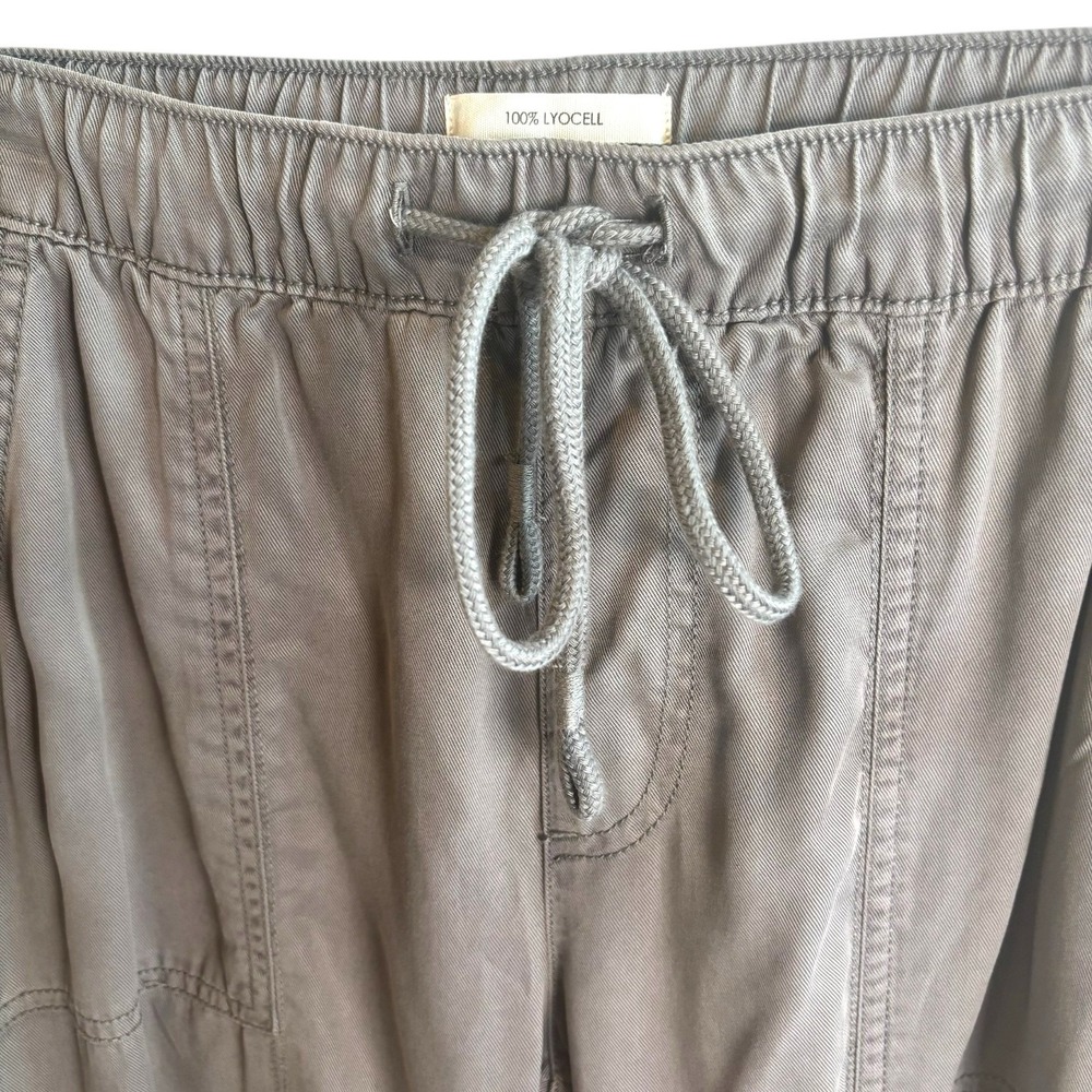 Nicole Miller Tapered Cargo Joggers Sz S NWT Lyocell Gray Athleisure Minimalist - Picture 3 of 10
